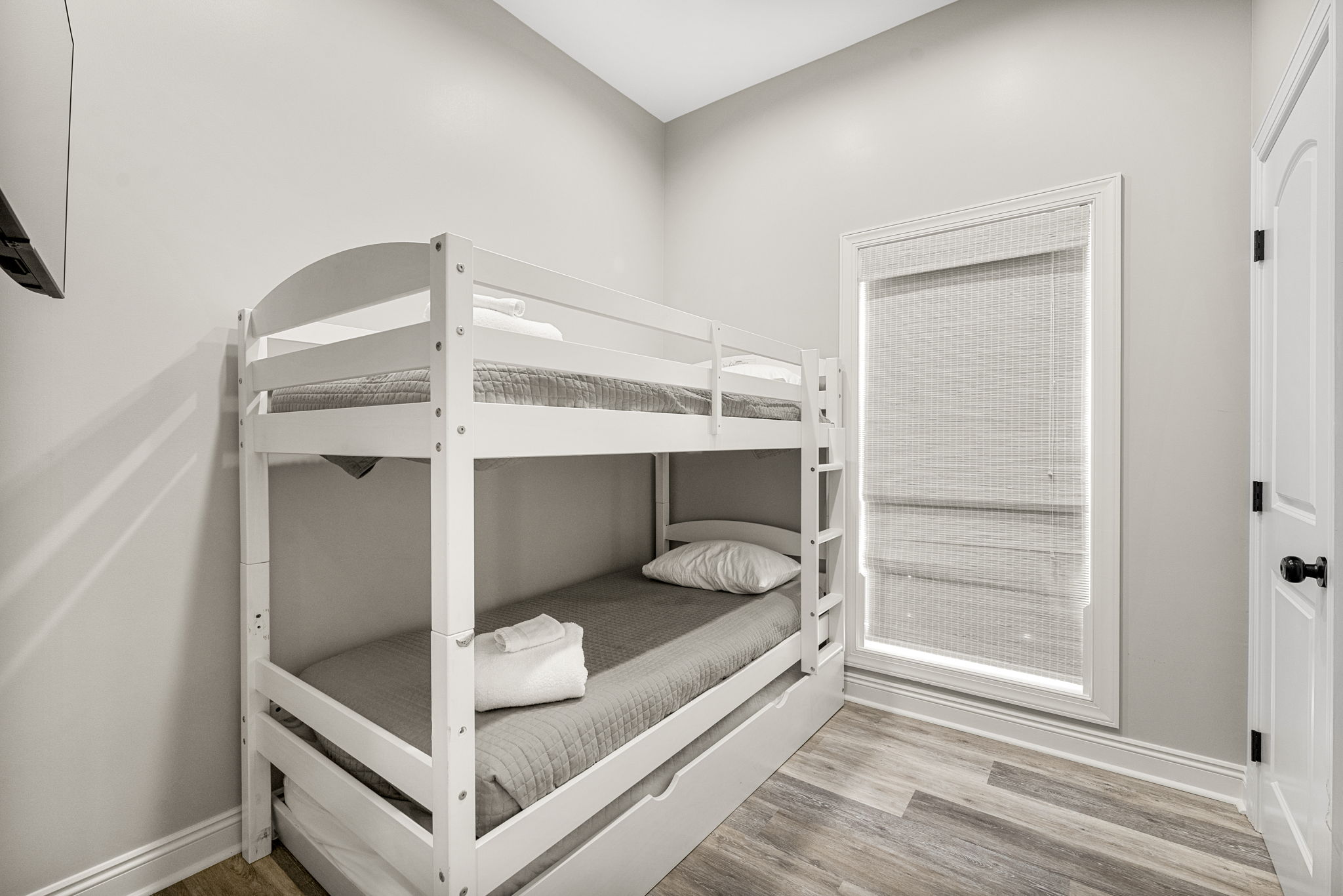 Bunk room with sleeping space for kids at Sunny Times Beach House Cape San Blas family vacation rental